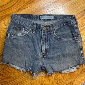 Vintage Distressed Lee Cutoff Denim Short
